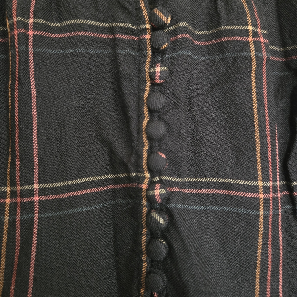 Madewell Shirred Peasant Top in Windowpane - Picture 3 of 5